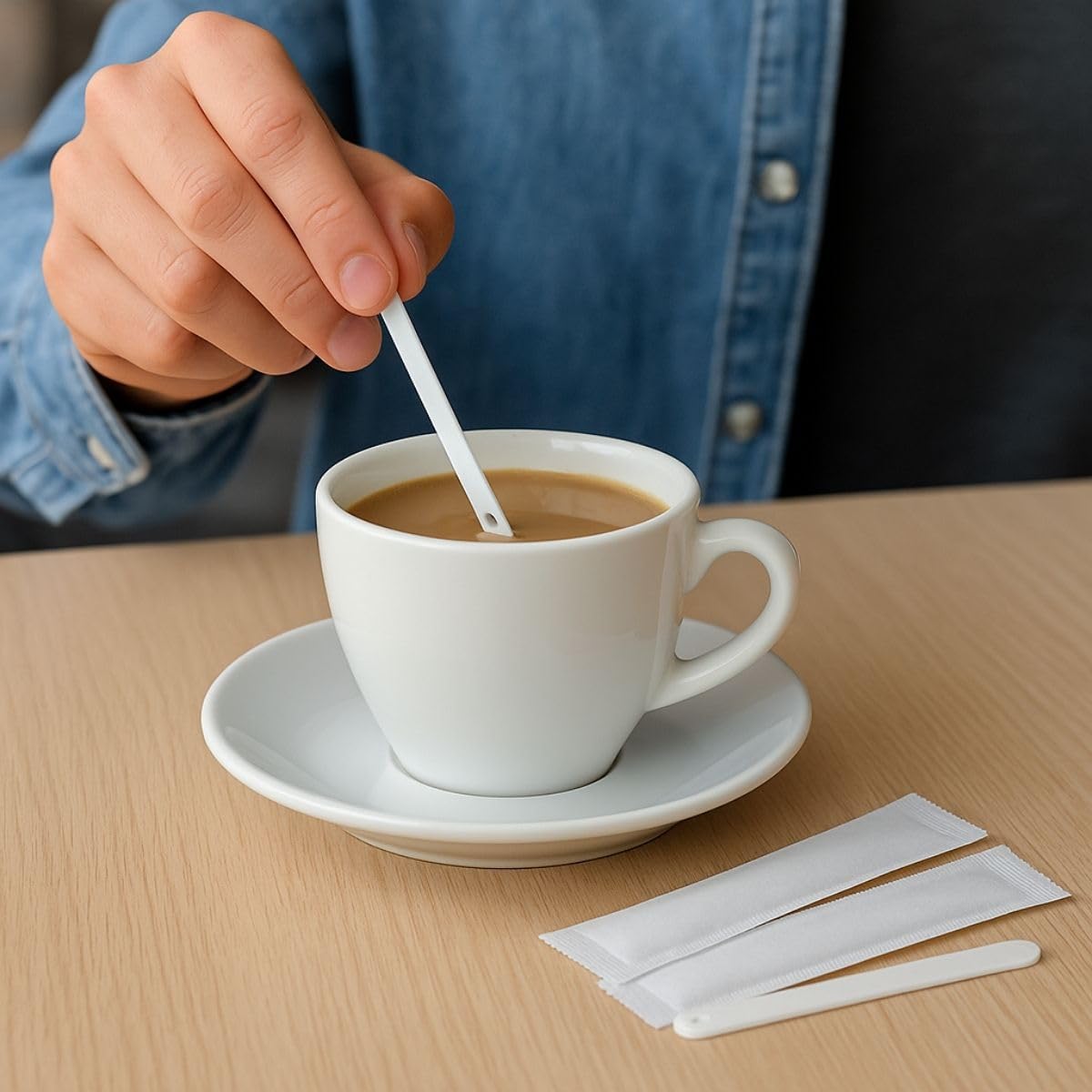 Palettine Caffè Biodegradabili 8cm – Imbustate Singolarmente, Resistenti ad Alte Temperature per Espresso, Cappuccino, Tè