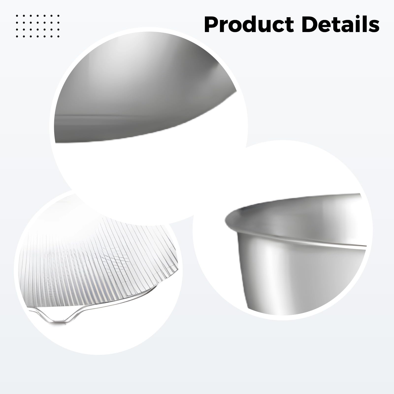 Edelstahl Rührschüssel Set, inklusive 25 cm Salatschüssel und 24 cm Feinsieb-Abtropfsieb, 3000 ml großes Fassungsvermögen, lebensmittelecht, Küchensiebkorb zum Waschen, Abtropfen, Mischen