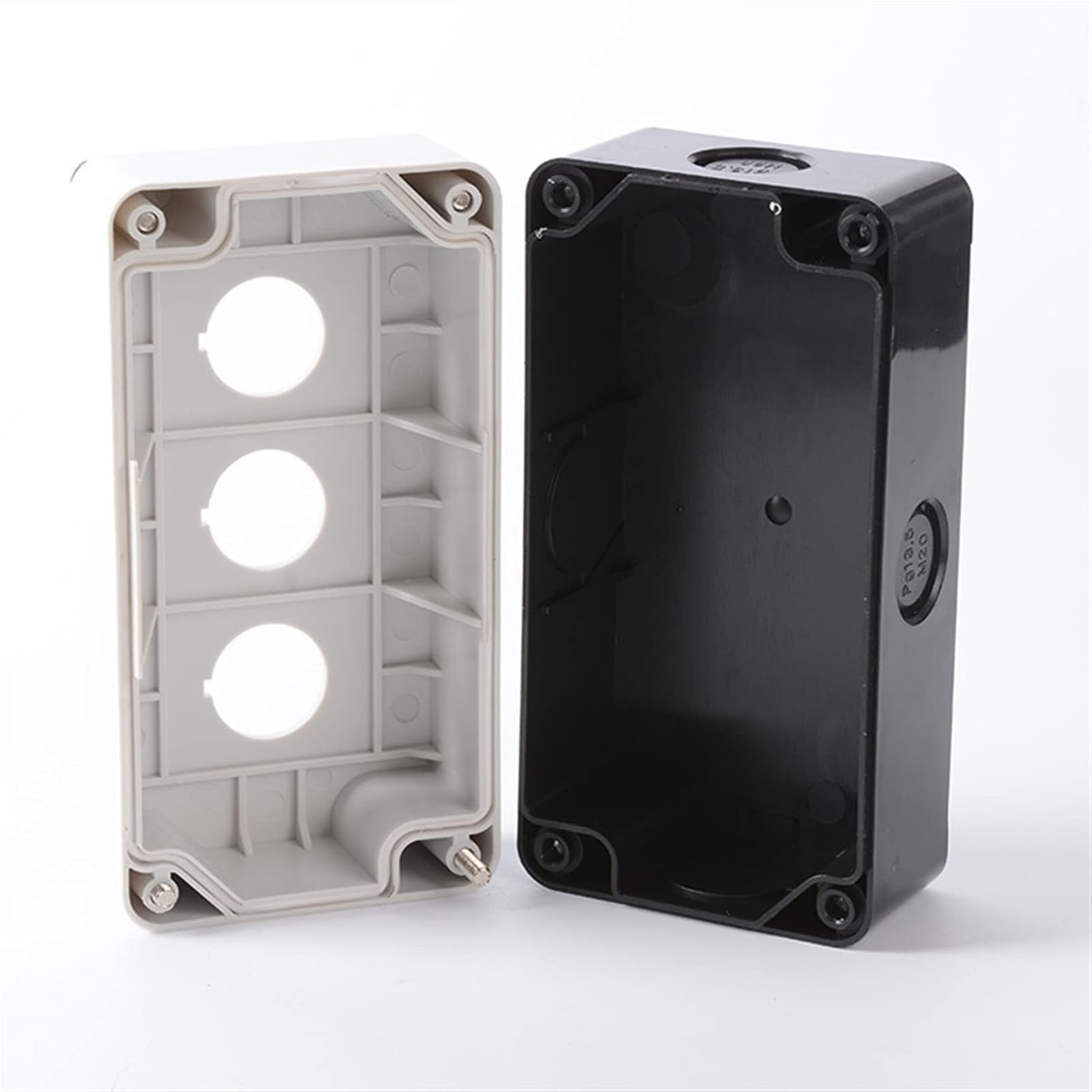 Outdoor Junction Box, 1PCS Waterproof Button Box, Switch Control Box 12345 Hole Position Industry Switch Indicator Light Plastic Emergency Stop Case 22mm (Color : 2 hole, Size : Yellow)