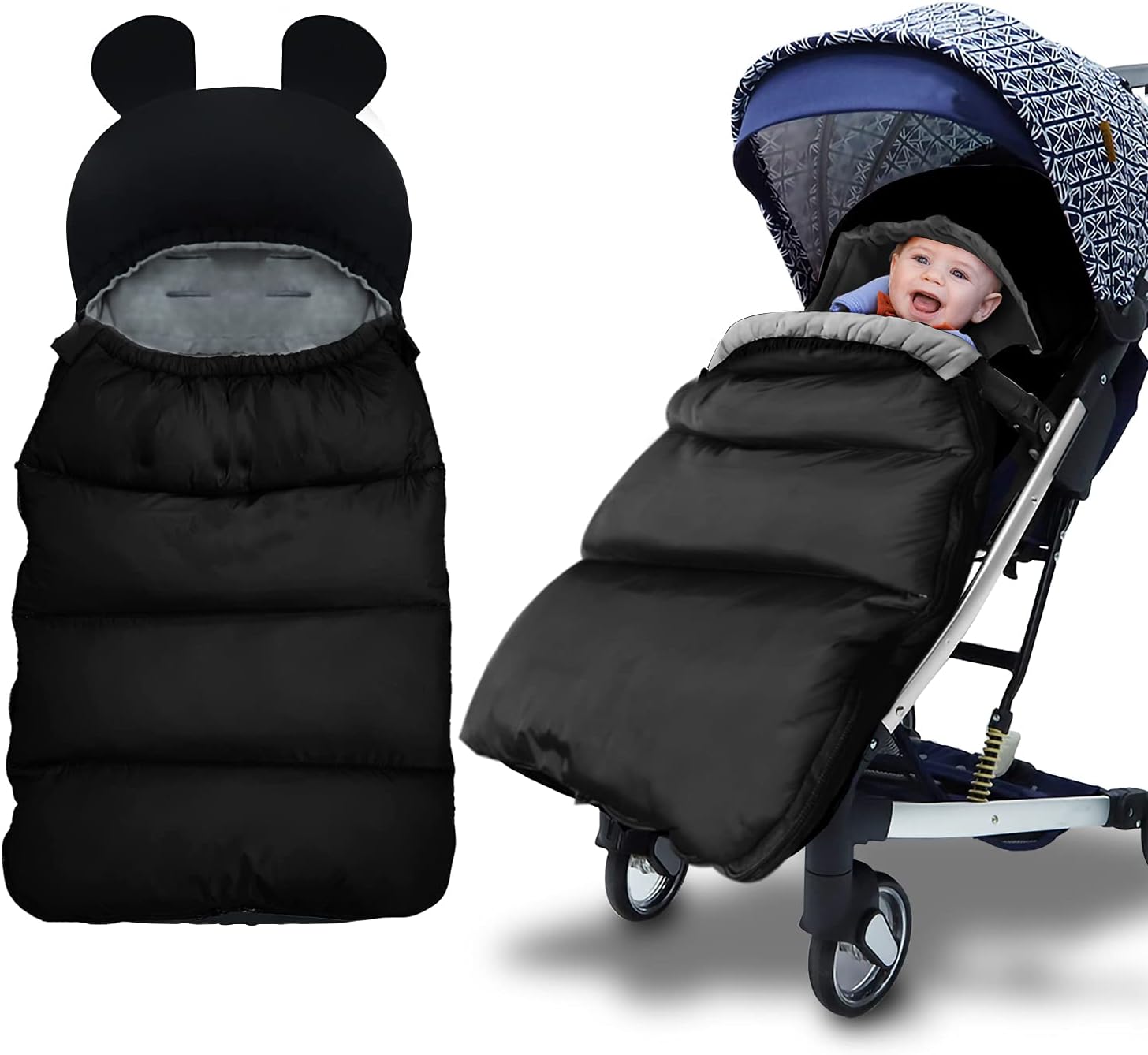 auvstar Winter Baby Footmuff, Universal Stroller Cosy Toes, Pushchair Plush Cushions Seat Liner, Waterproof Windproof Comfortable Baby Sleeping Bag, for Babies Over 12 Months