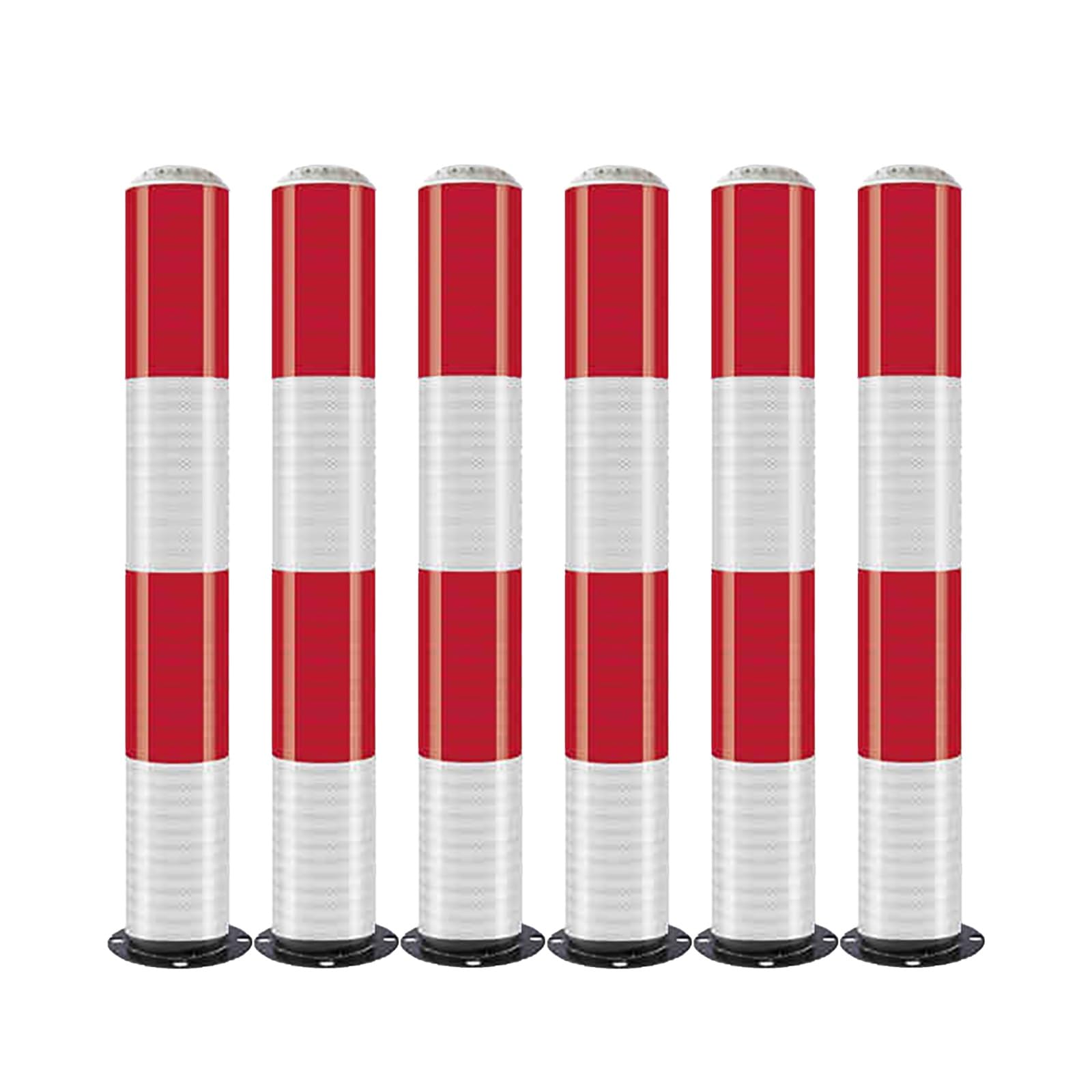 AYCDL Steel Bollards Safety Bollard Parking Post, Security Barrier with Reflective Tape & Anchor Bolts, Strong Reflective High Visibility, Ideal for Traffic-Sensitive