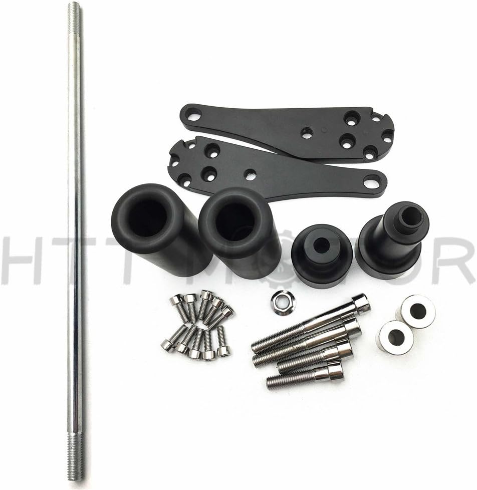 For 2006-2007 Kawasak Zx10R Zx-10R Zx 10R No Cut Frame Slider Protector Black [P/N: MT219-035-BK]