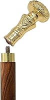 Vista 9 de Vintage Brass Handle Victorian Telescope Fold able Wooden Walking Stick, Walking Cane with for Men & Women, Fancy Canes, Ideal Gift