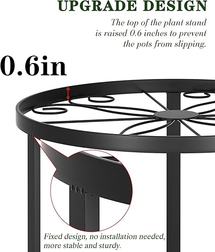 Miniatura 3 de Paquete de 5 soportes de metal decente para plantas en interiores, soportes para plantas sin montaje para múltiples plantas al aire libre, soporte