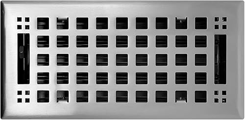 Madelyn Carter Cubierta de ventilación de estilo artesanal contemporáneo, interior de acero fundido sólido, controla el flujo de aire, 4 x 10