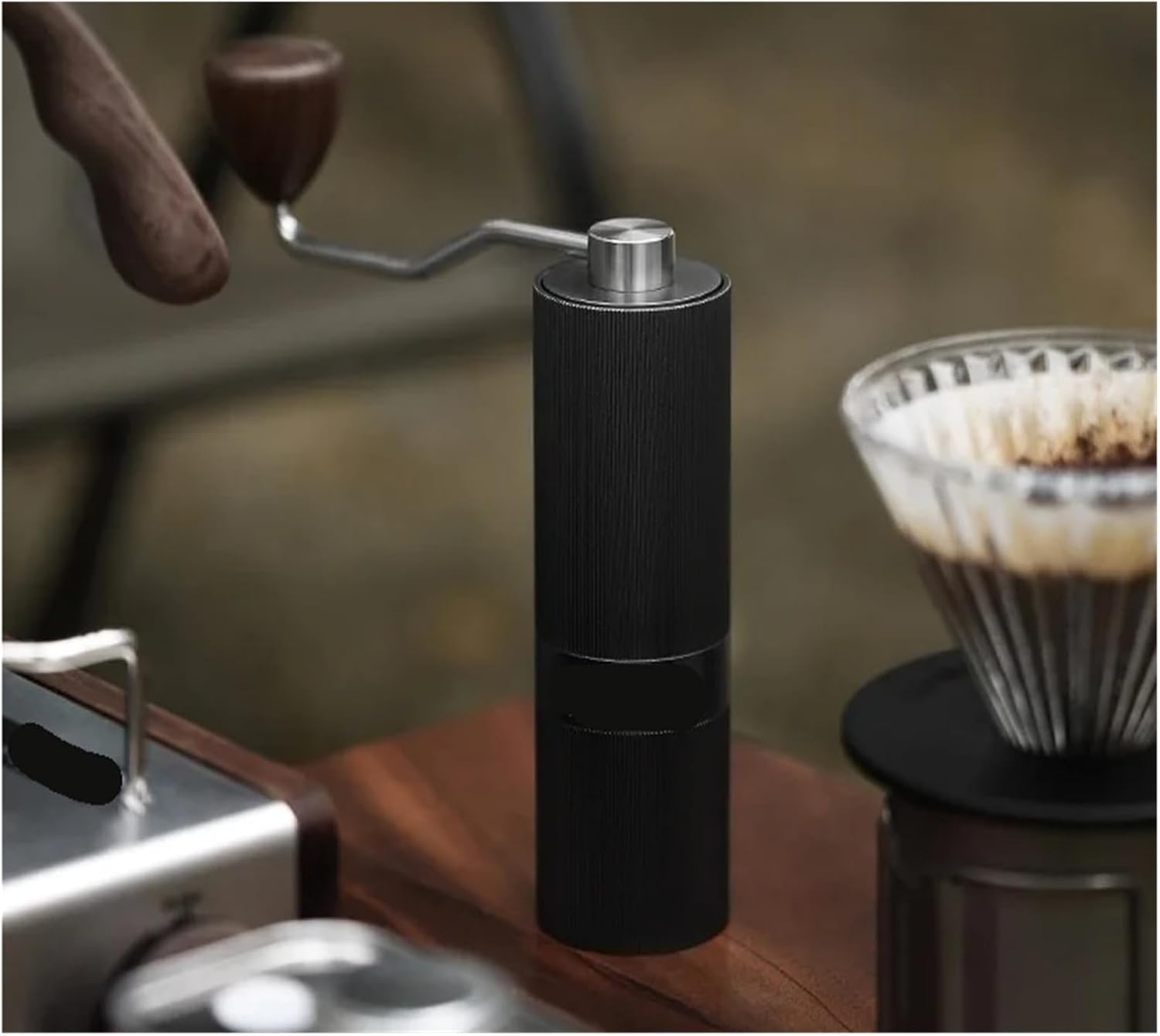 Hand-cranked Coffee Bean Grinder Home Manual M1 Machines(Racing Silver Titani)