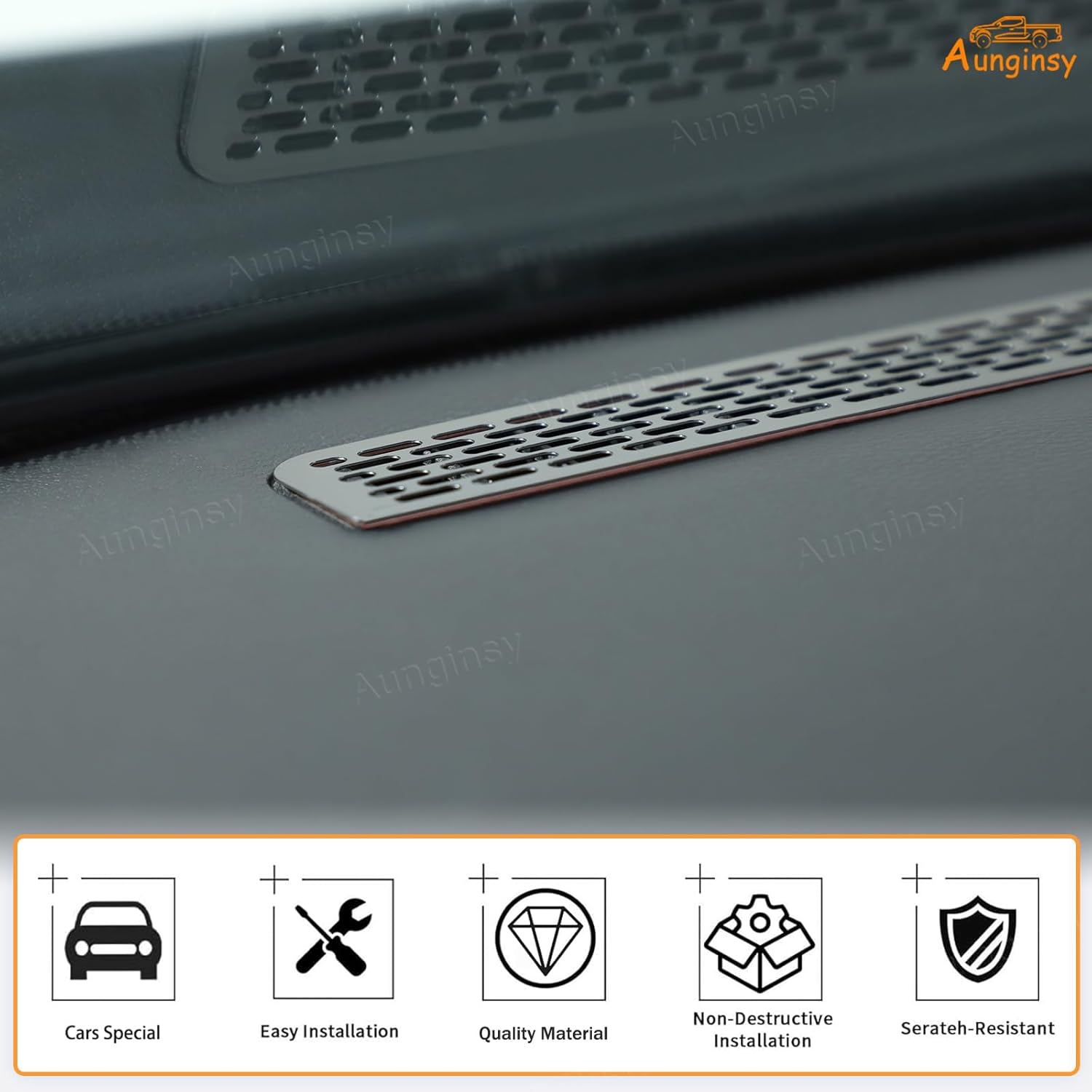 Aunginsy Dashboard Air Vent Grill Panel Cover Compatible with Nissan Frontier 2022-2025 Center Console Air Outlet Anti-Blocking Mesh Dash Air Vent Flow Grill Grille Panel Trim Protector Accessories