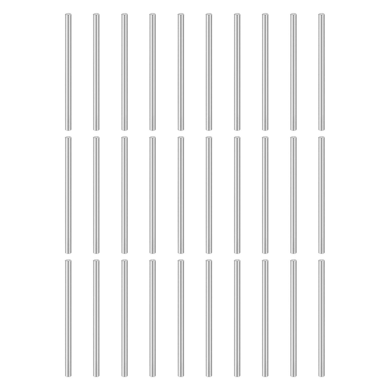 sourcing map 55pcs Dowel Pins, M3 x 60mm 304 Stainless Steel Cylindrical Shelf Support Peg Pin Rod Fasten Elements for Metal Devices Wood Furniture DIY Installation, Silver