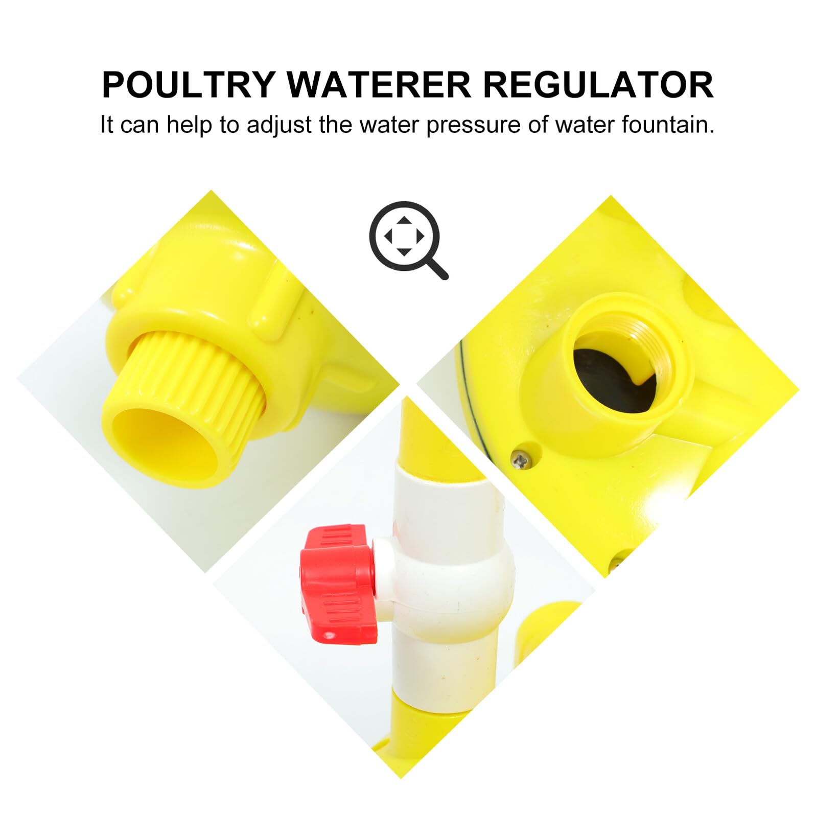 GANAZONO Regolatore di Pressione Acqua per Pollame Valvola di Decompressione Automatica per Abbeveratoi Galline con Display Acqua Uso Duraturo e Facile Installazione per Allevamenti