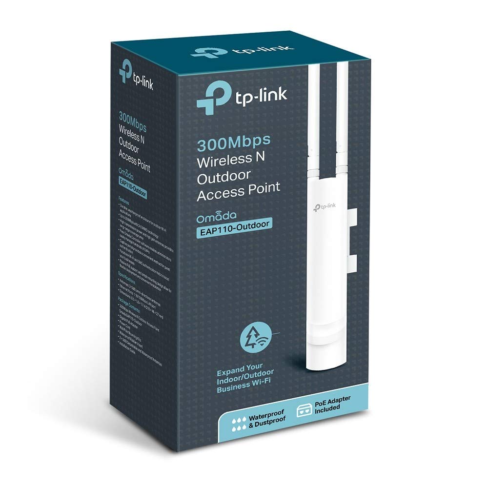 TP-Link EAP110 Outdoor Accesso Point Esterno Wi-Fi N300 MBps, 1 10/100 MBps LAN, Bianco