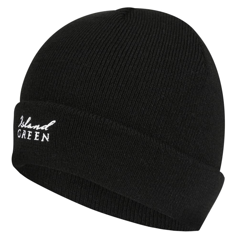 Island Green Lined Winter Thermal Golf Beanie Hat Black One Size