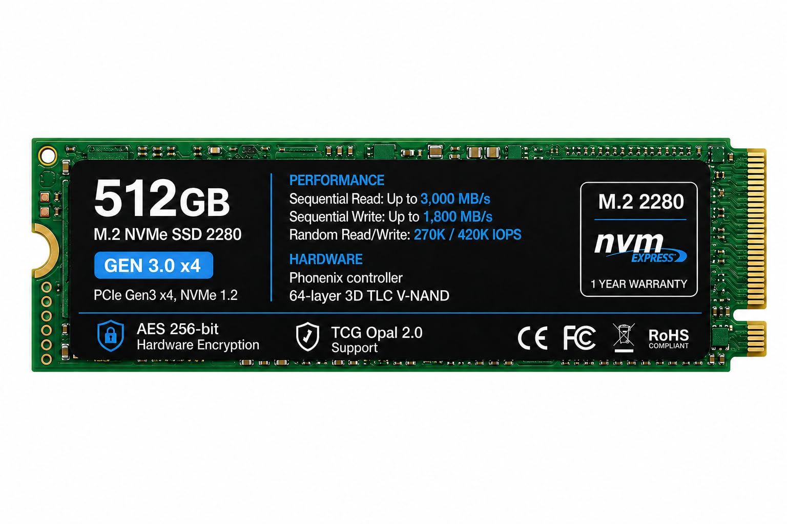Amazon.in: Buy 512GB M.2 NVMe SSD (OEM) Compatible with Samsung