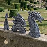 2.Gartenfigur Gartendrache 22,5 cm: Die Skulptur besteht aus wetterbeständigem Harz (Frost, Regen, Sonnenlicht). Es ist langlebig und kann lange verwendet werden, ohne zu verblassen oder zu reißen.