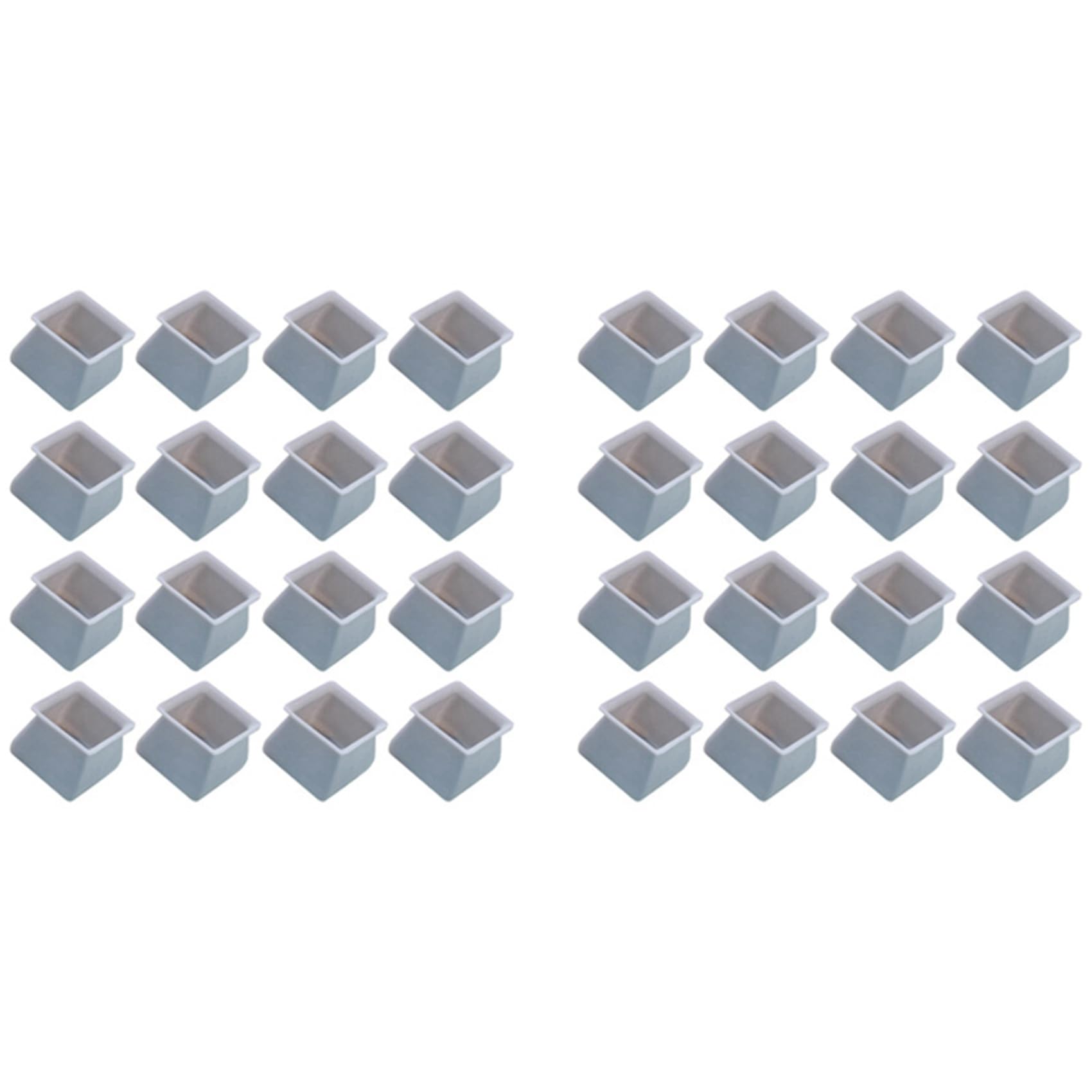 Hndhbfgrt 32Pcs Chair Leg Caps Silicone Floor Protector Square Furniture Table Feet Cover Anti-Slip Bottom Chair Pads-Gray