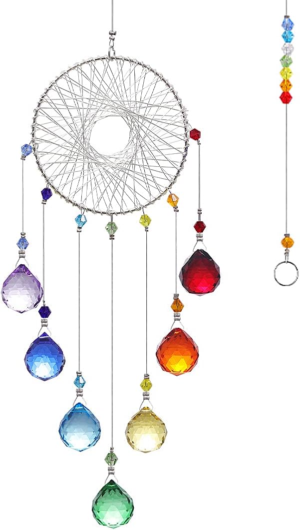 Colorful Crystals Sun Catcher Hanging Suncatchers Chandelier Lamps Light Pendant Prisms Hanging Ornament for Home Decoration