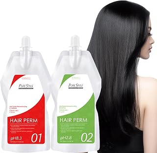 Professional Permanent Hair Keratin Straightening Cream Kit(Straightener +Neutralizer), Japanese Formula for Gentle, Long‑lasting Straightening, with Argan Oil Nourish, Home Hair Perm for All Hair