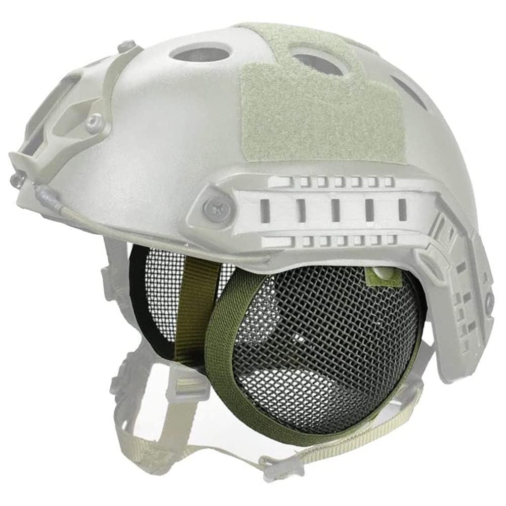 Protezioni Orecchie Tattiche In Rete Acciaio - Paraorecchie Militari Regolabili Per Softair E Paintball - Compatibile Con Caschi FAST