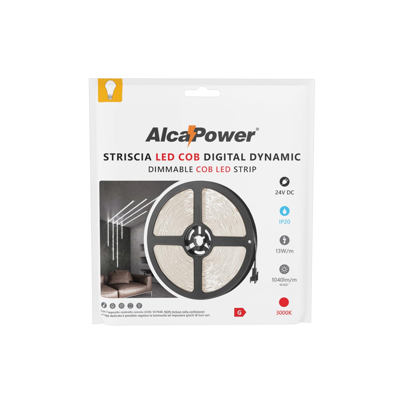 Taśma LED COB Alcapower 24 V 5 m 13 W/m 3000 K IP20 IRC90 - Profesjonalne oświetlenie liniowe o wysokiej wierności do wnętrz