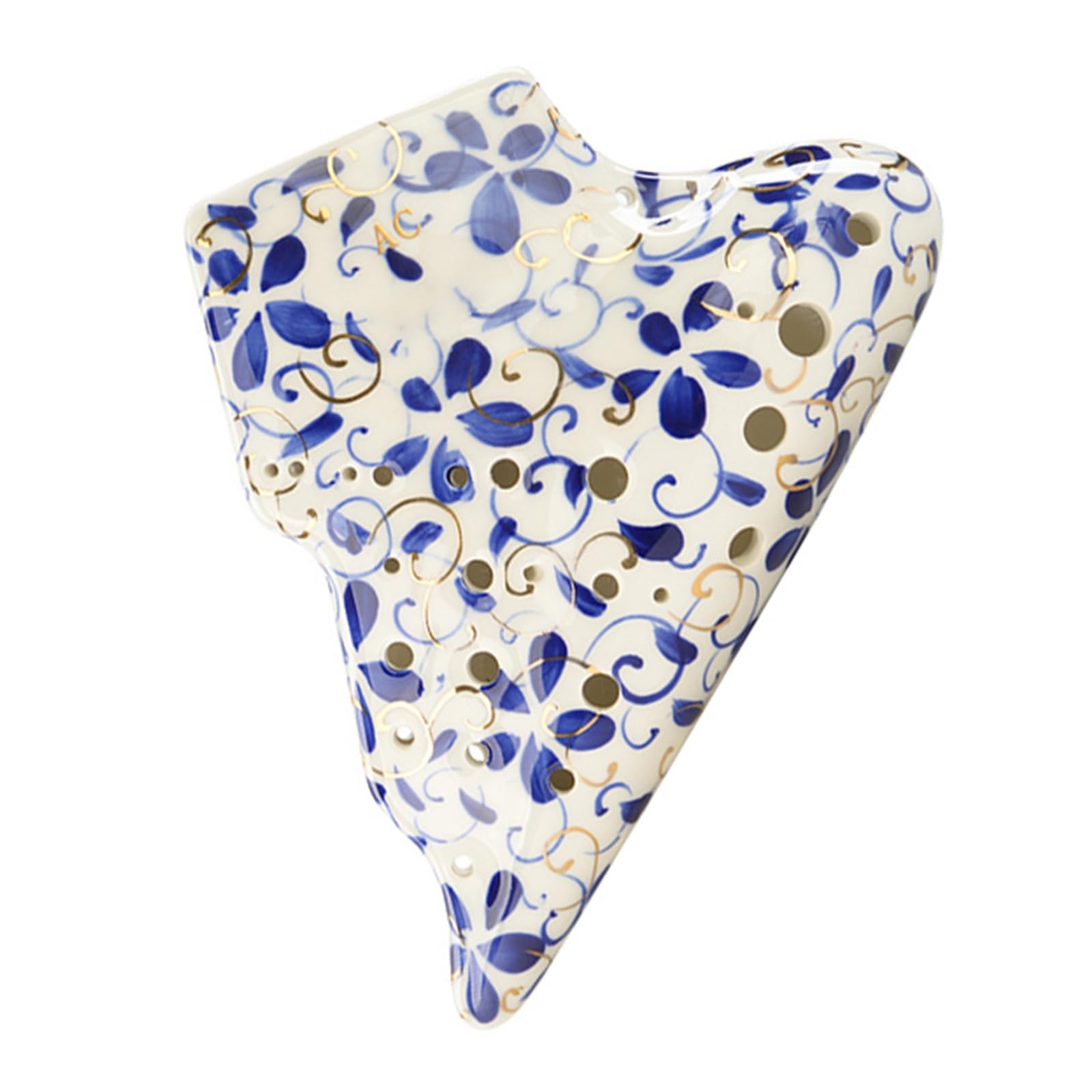 Ocarina De Tres O Cuatro Tubos AC Alto C Instrumento De Viento De Porcelana Azul Y Blanca Ocarina(Four tube)