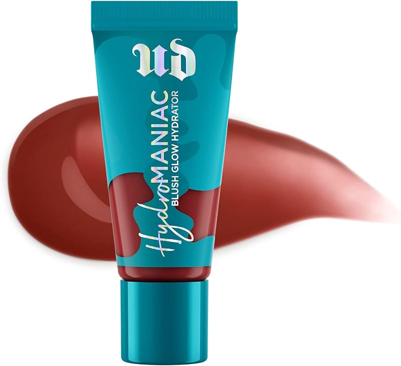 Urban Decay Hydromaniac Dewy Liquid Blush - 24HR Plumping Cheek Tint | 24HR Hydration + Rosy Glow, Non-comedogenic Blush, Infused with Kombucha + Marula Oil, Travel Friendly, 6 Juicy Blush Shades