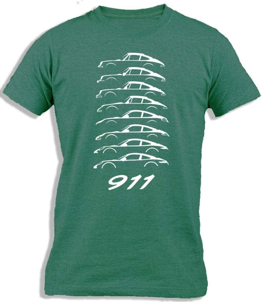 Ay Cabron™ 911 History Carrera | Sportcars Sports Car Turbo Engine | Supercars Super Fast Car | Petrolhead Petrol Head Enthusiast Silhoette History Of 911 | Carrera Cotton T-Shirt For Men