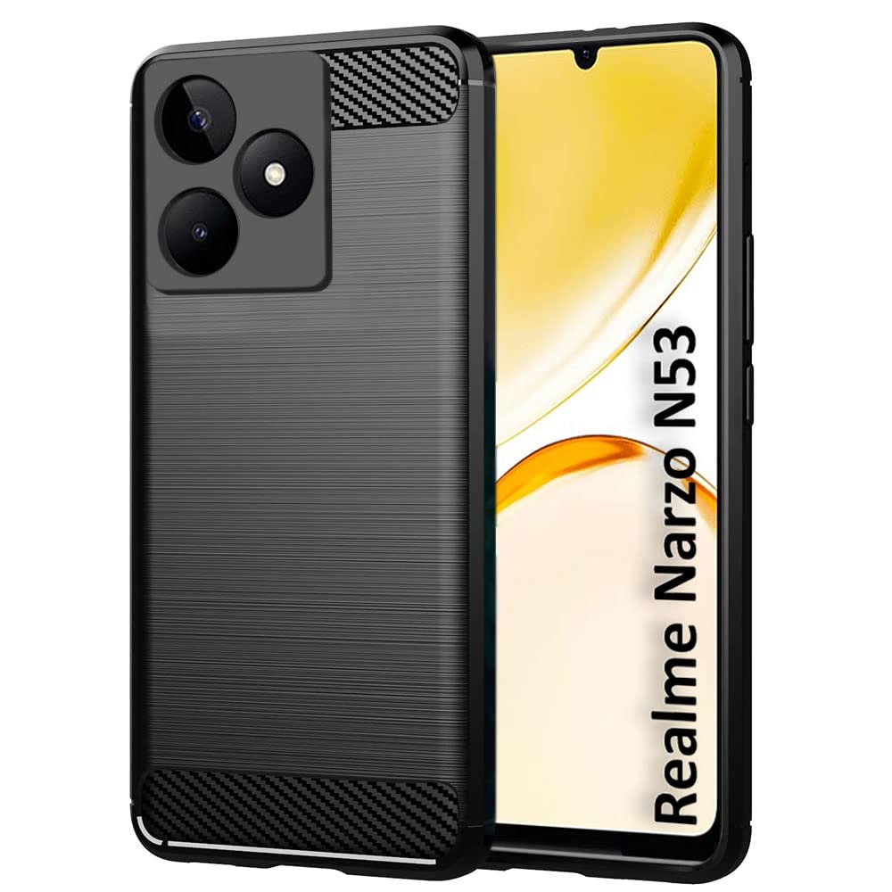 TheGiftKart Rugged Shockproof Back Cover Case for Realme Narzo N53 / Realme C53 / Realme C51 | Total Camera Protection | Anti-Fingerprint Finish | 360 Degree Protection Back Cover Case (TPU, Black) (B0C5VJ71MY) Amazon Price History, Amazon Price Tracker