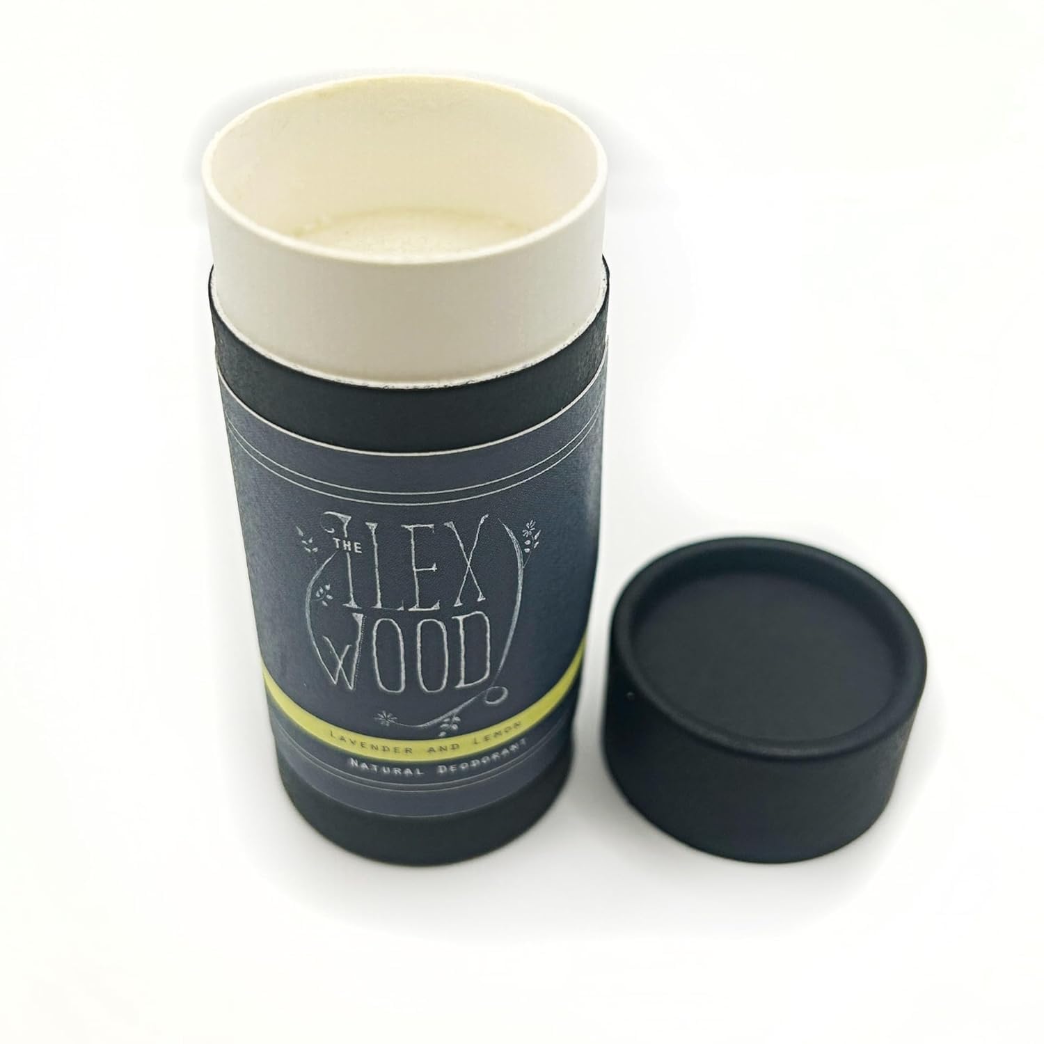 The Ilex Wood - Desodorante natural de lavanda y limón - 70 ml. En tubo de cartón ecológico, vegano, sin plástico, sin alcohol, sin toxinas, sin sales de aluminio y sin crueldad animal
