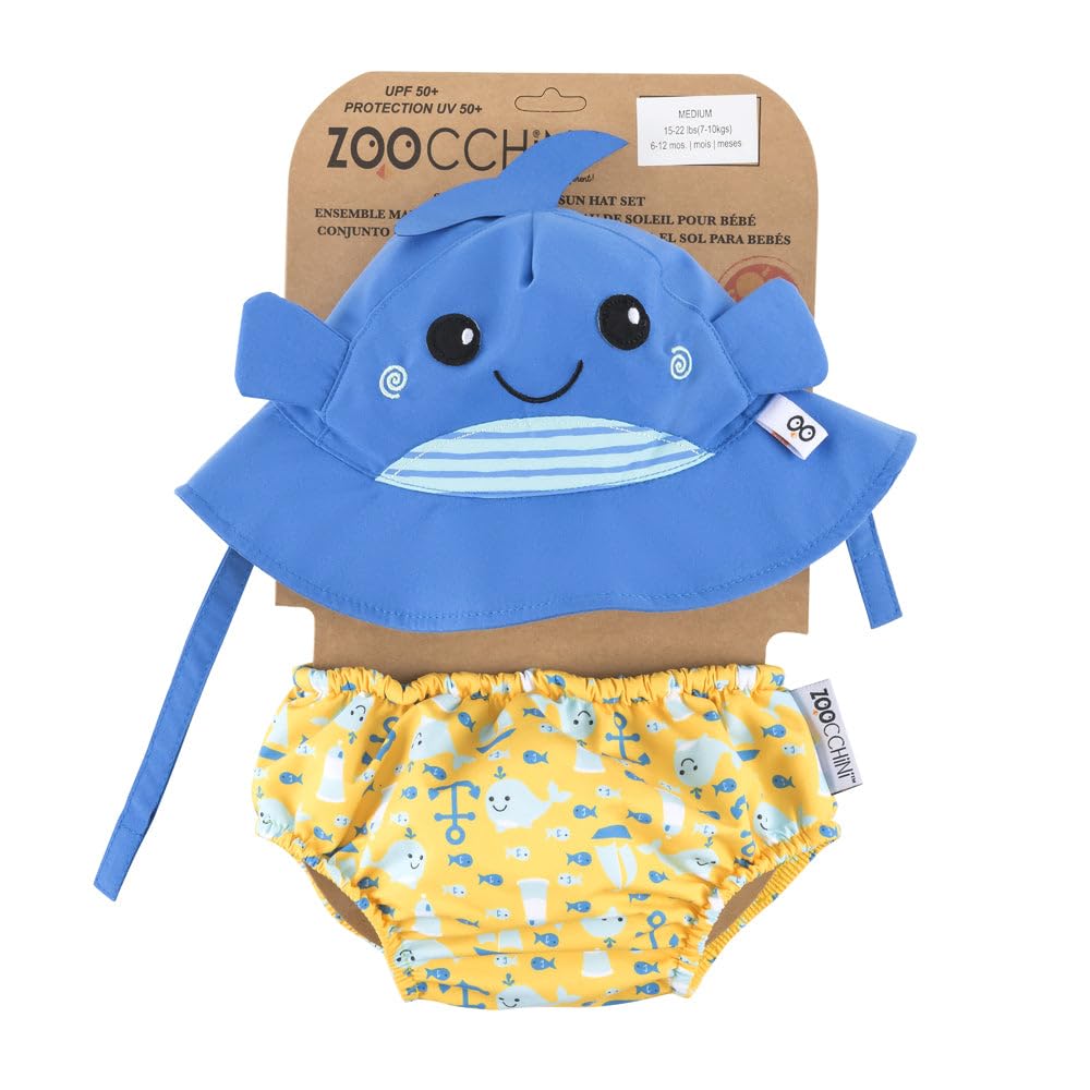 Set Baby Costumino Contenitivo + Cappellino - Balena - UPF 50+ - 3-6M - S
