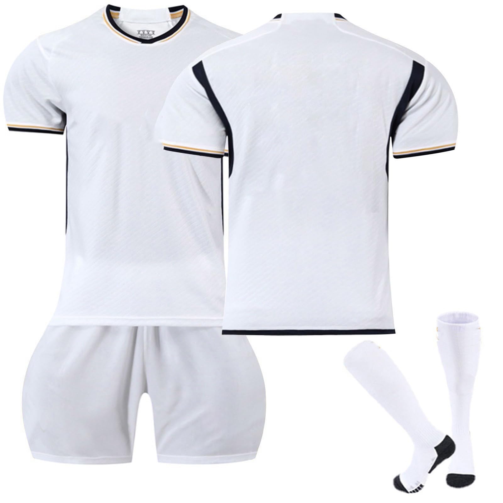 CustomPersonalised Football Jersey for Boys,R.Madrid Football Training Shirts Shorts and Socks Sports Tracksuit for Children and Adults Boys' Tracksuits Customizable Football Kits