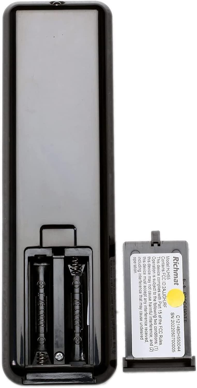 Back of HJH55 Remote Control with battery compartment
