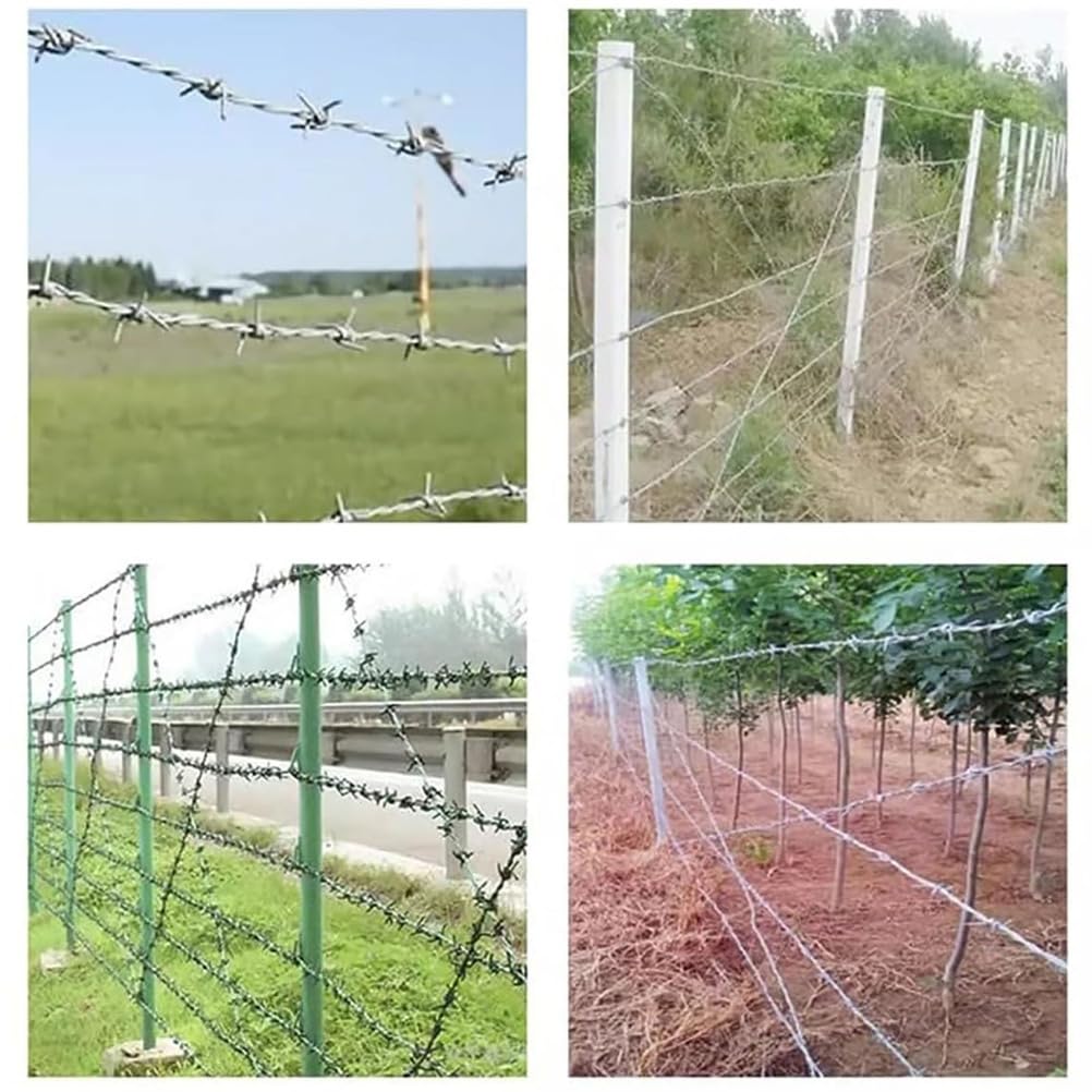 Recinzione a Filo spinato - Rotolo di Filo in Acciaio Inossidabile, Anti-Arrampicata e Resistente agli Agenti atmosferici per la Sicurezza di Giardini e Terreni agricoli, 1,8 mm, 400 m (1312