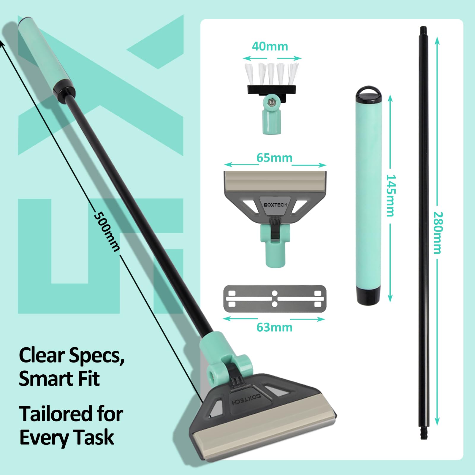 boxtech Fish Tank Cleaner Kit, 2 in 1 Aquarium Algae Scraper with 5 Stainless Steel Blades - Image 3