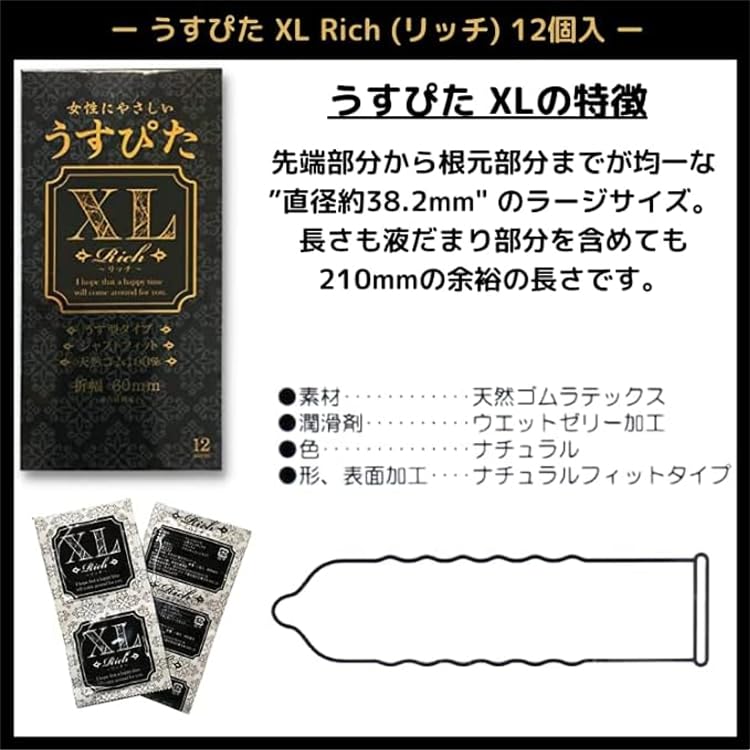 【3個セット】 女性にやさしい うすぴたXL ゴム 12コ入 + オリジナルコンドームケース + ペペ ローション プロローグ 5ml - 画像2