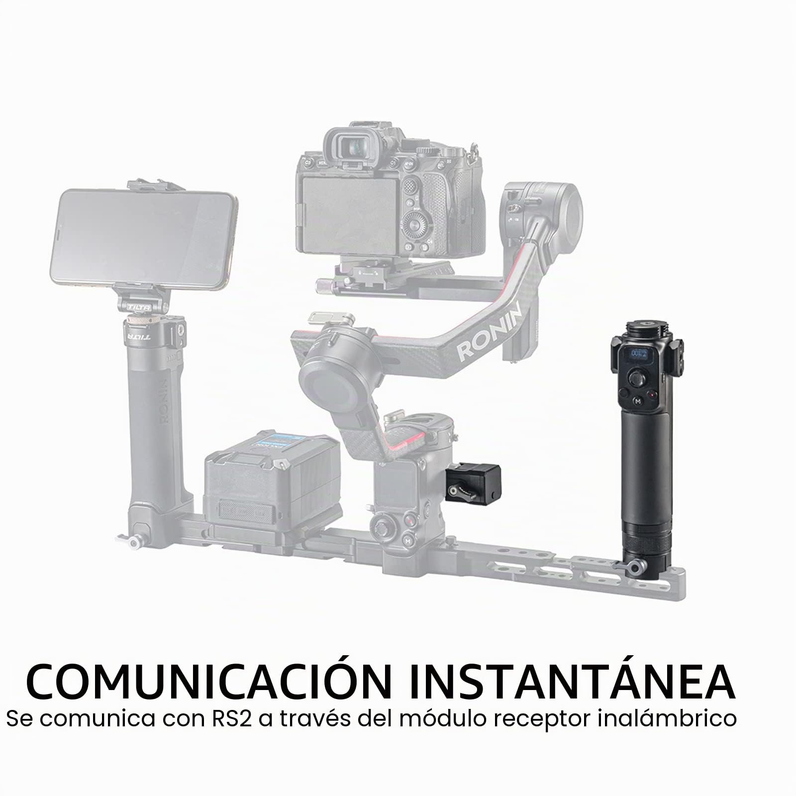 Tilta Mango de Control Remoto para Agarre de Anillo Avanzado Control Completo de Cardán Compatible con Controles dji RS4 Pro/RS4/RS2/RS3 Pro Run Stop y Modo de Foto - Black TGA-ARG-RCH