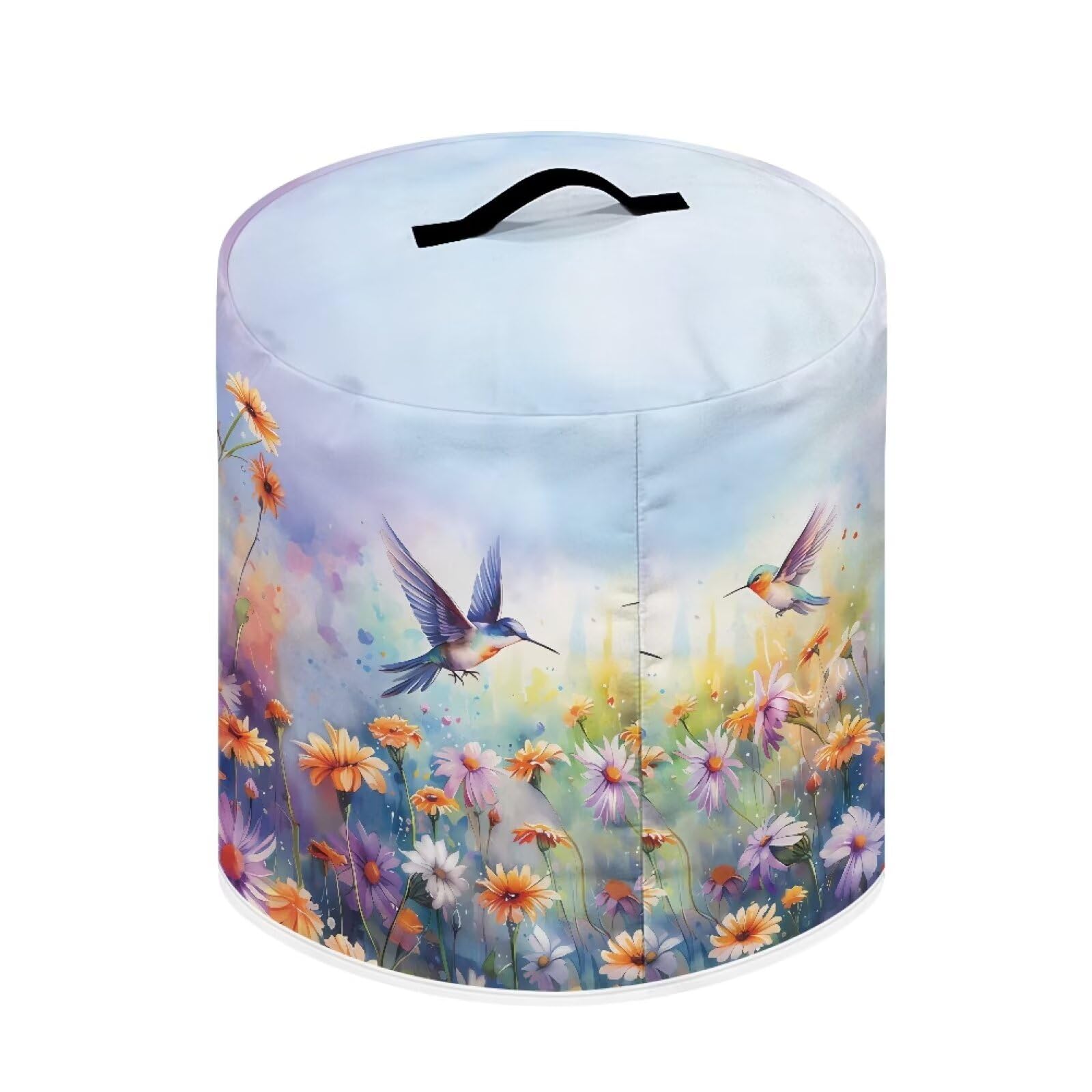 Hinthetall Floral Hummingbird Pressure Cooker Cover with Pocket Kitchen Decoration Electric Pressure Cooker Cover Dustproof Pressure Cooker Cover Rice Cooker Air Fryer Cover Protector