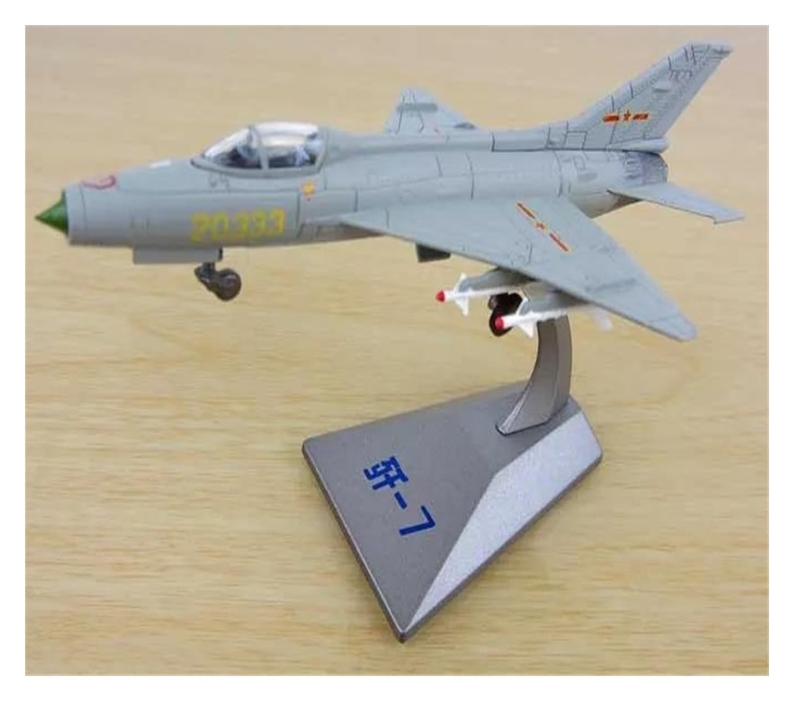 Modelo de avión J-7G miniatura militar coleccionable regalo para aficionados aviación escala 1:100