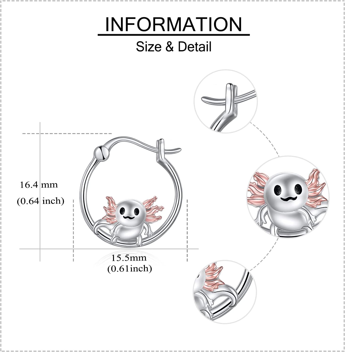 Cow/Cat/Fox/Pig/Axolotl/Elephant/Scorpion/Sloth/Chicken/Owl Hoop Earrings 925 Sterling Silver Hypoallergenic Animal Jewelry Gifts - Image 5