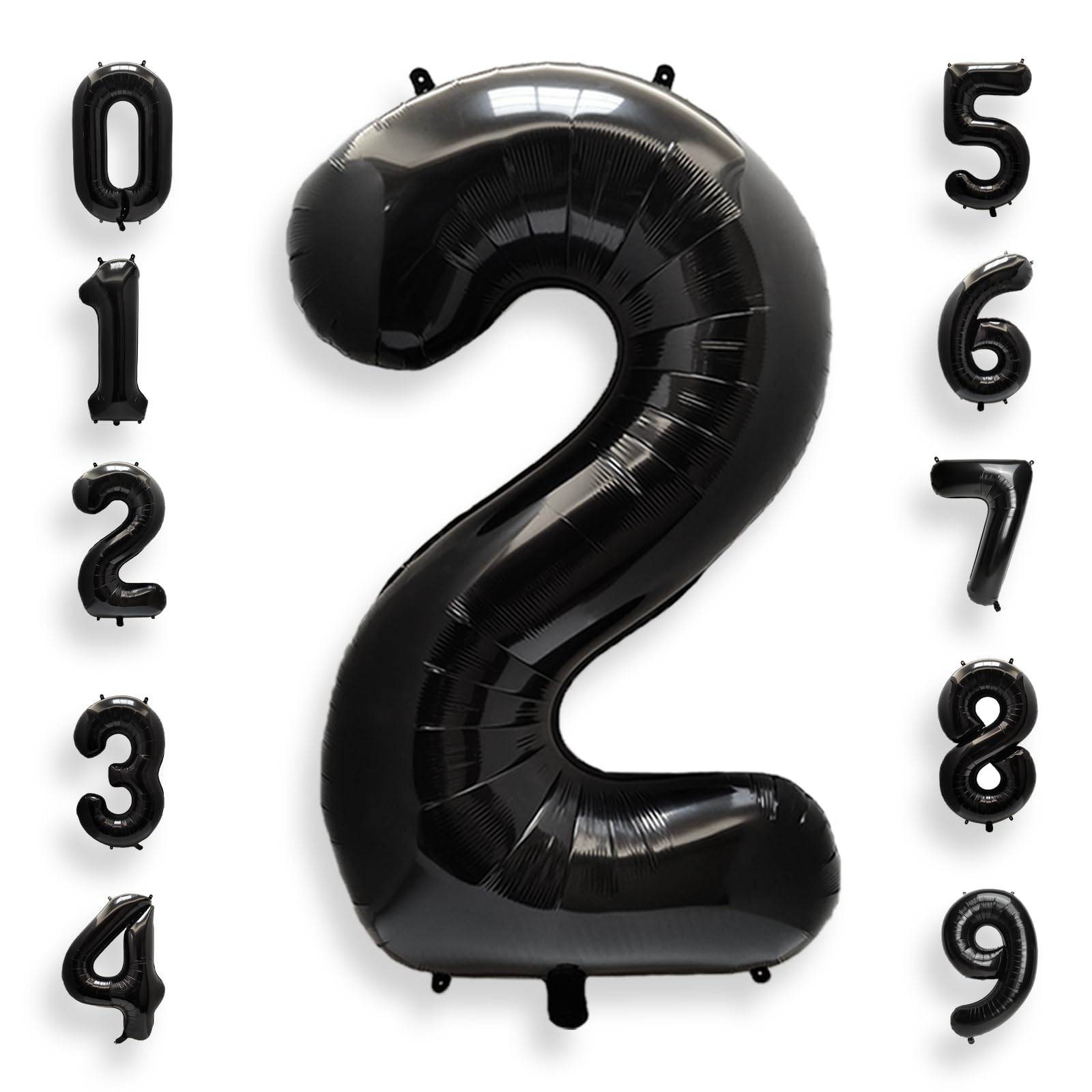 AULE 40 Inch Big Black 0 Balloon Number Large Foil Helium Number Balloons 0-9 Jumbo Giant Happy 0th Birthday Party Decorations for Boy or Girl Huge Mylar Anniversary Party Supplies — view 23