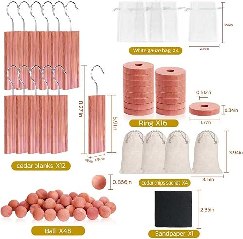 Miniatura 8 de Cedar Space Bloques de cedro para almacenamiento de ropa, paquete de 15 colgantes de cedro, 100% madera de cedro natural para tablones de armario,