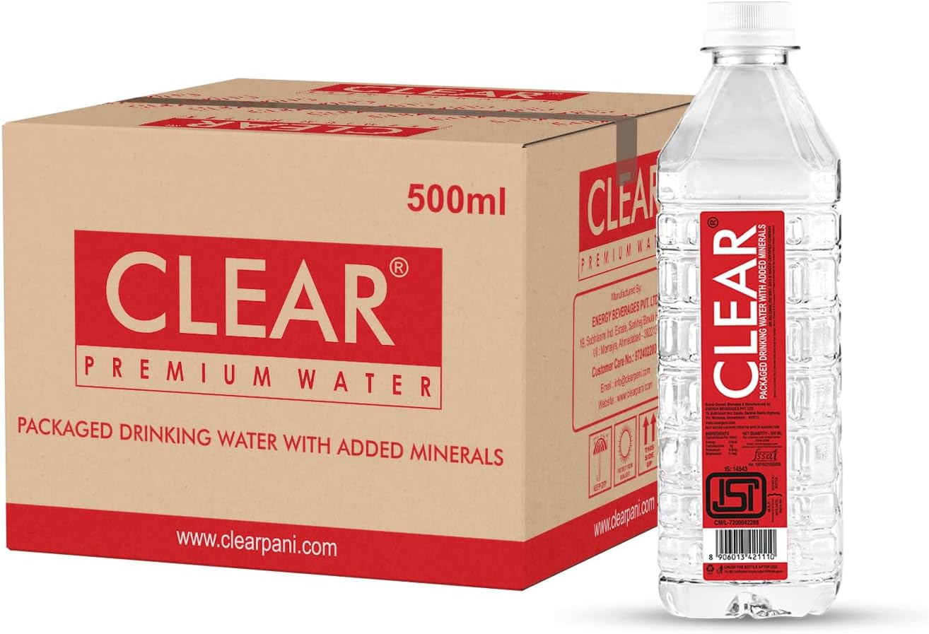 CLEAR Premium Drinking Water with Added Minerals 500ml (Pack of 24)