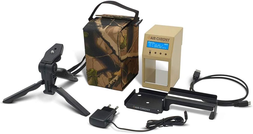 AIR CHRONY Shooting Chronograph MK3 - MAX Set (Chronograph, Durable case, Barrel Slid, Tripod, Power Supply, USBCable, Soft.) - Official Measuring Device of The World Hunter Field Target Org. - Sand : Sports & Outdoors