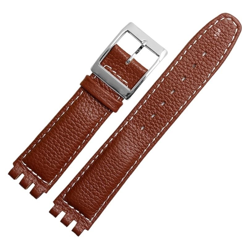 Bracelet Swatch cuir de vachette marron anti-usure