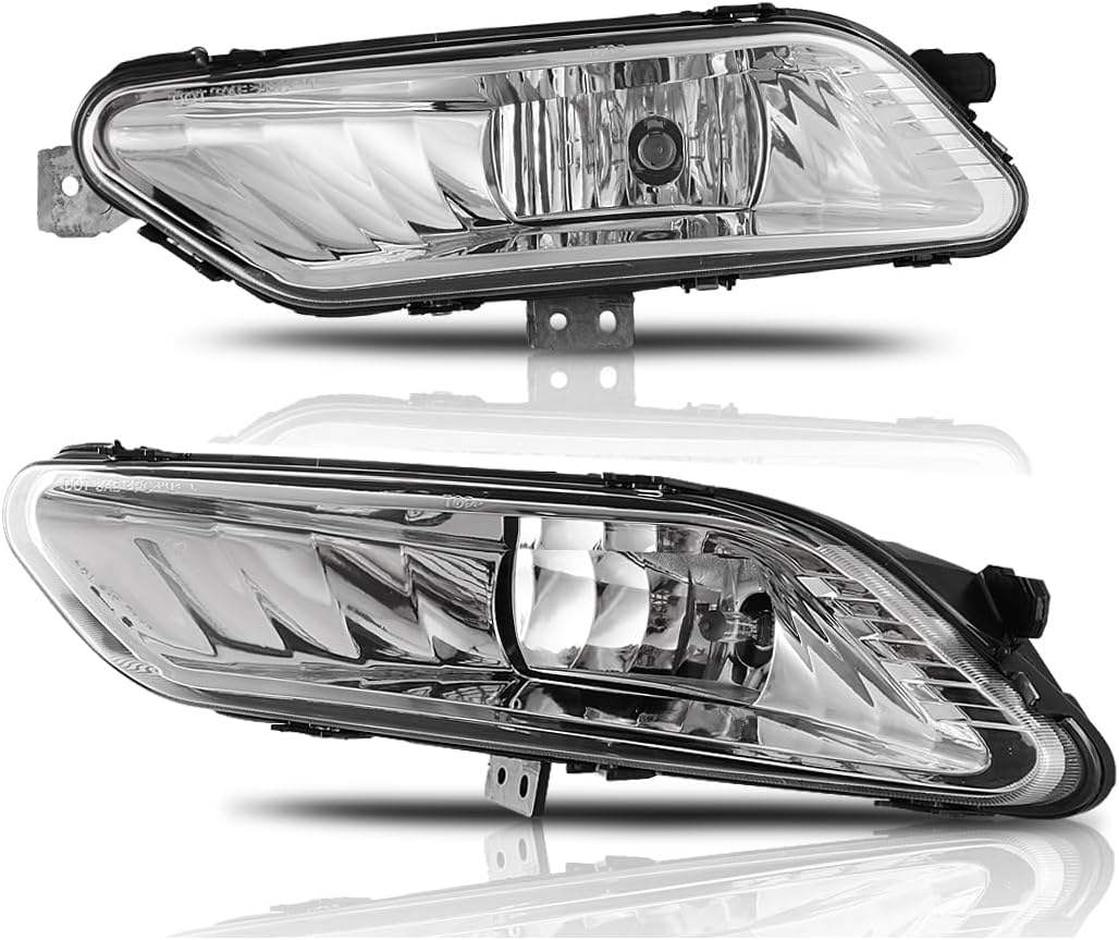 Winjet OEM Fog Lights Fit For 2017 2018 Ford Fusion, Driving Fog Lamps Replacement w/ H8 12V 35W Halogen Bulbs, Driver & Passenger Side Fog Lamp (Black Housing Clear Lens)