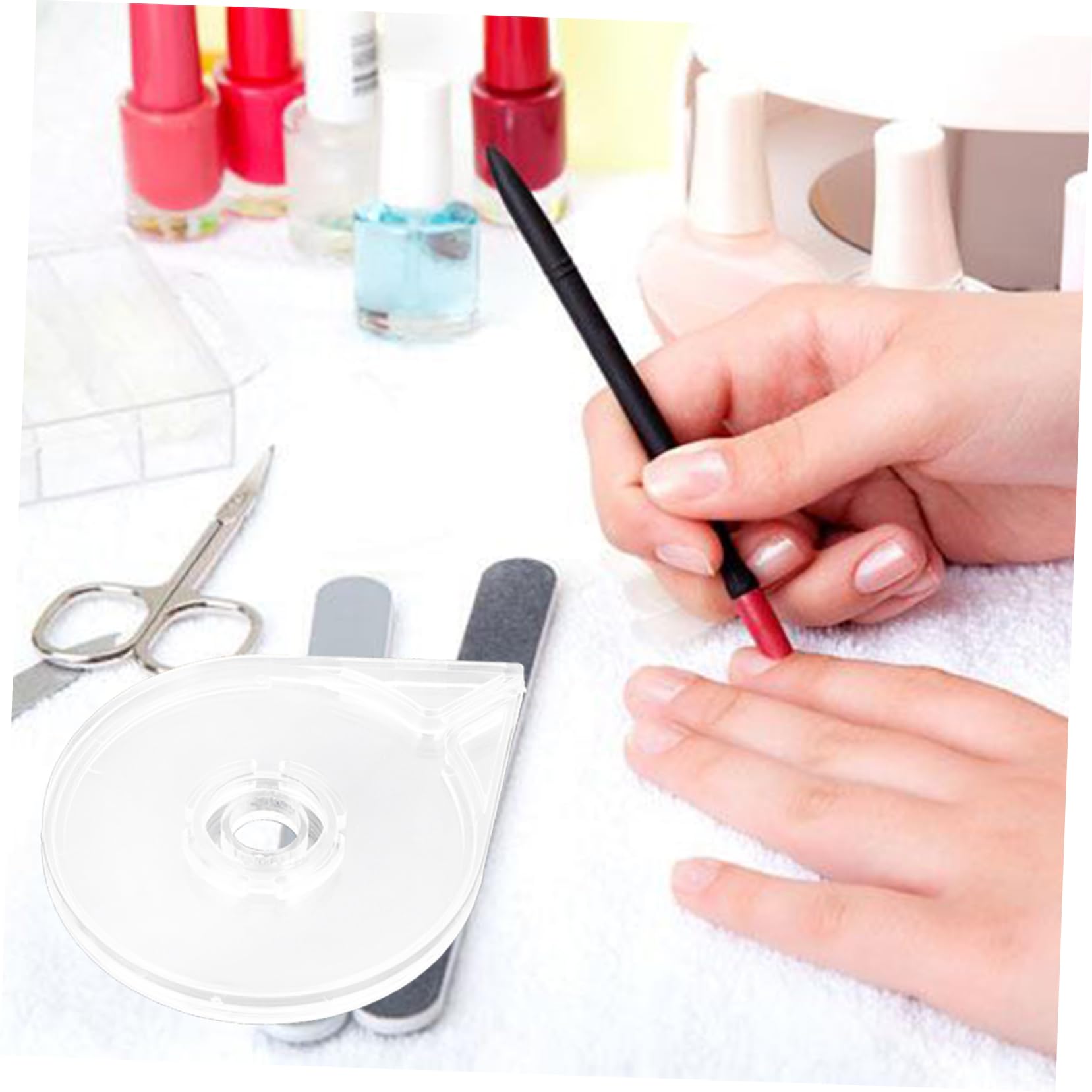 Outanaya 12pcs Metal Wire Box for Nail Art Tape Line Holder Roller Case Tape Dispenser Easy to Use Beautiful Design