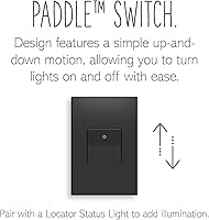 Vista 2 de Legrand adorne 15A - Interruptor de paleta de 1 o 3 vías con placa de pared a juego, acabado grafito, paquete de 12, ASPD1532G4WP-12PK