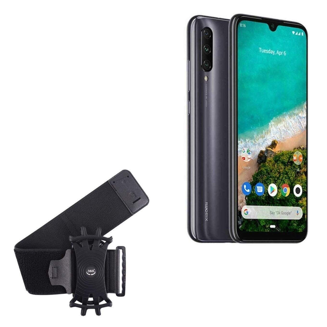 BoxWave Holster Compatible with Xiaomi Redmi A3 - ActiveStretch Sport Armband, Adjustable Armband for Workout and Running - Jet Black