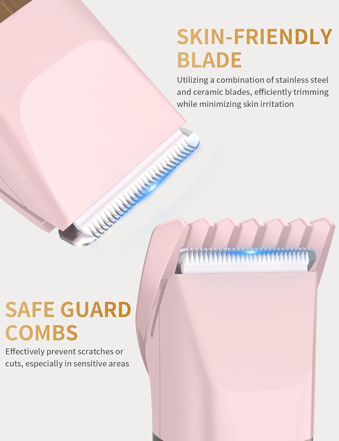 Bikini Trimmer - Afeitadora eléctrica de bikini para mujer, color rosa compacto