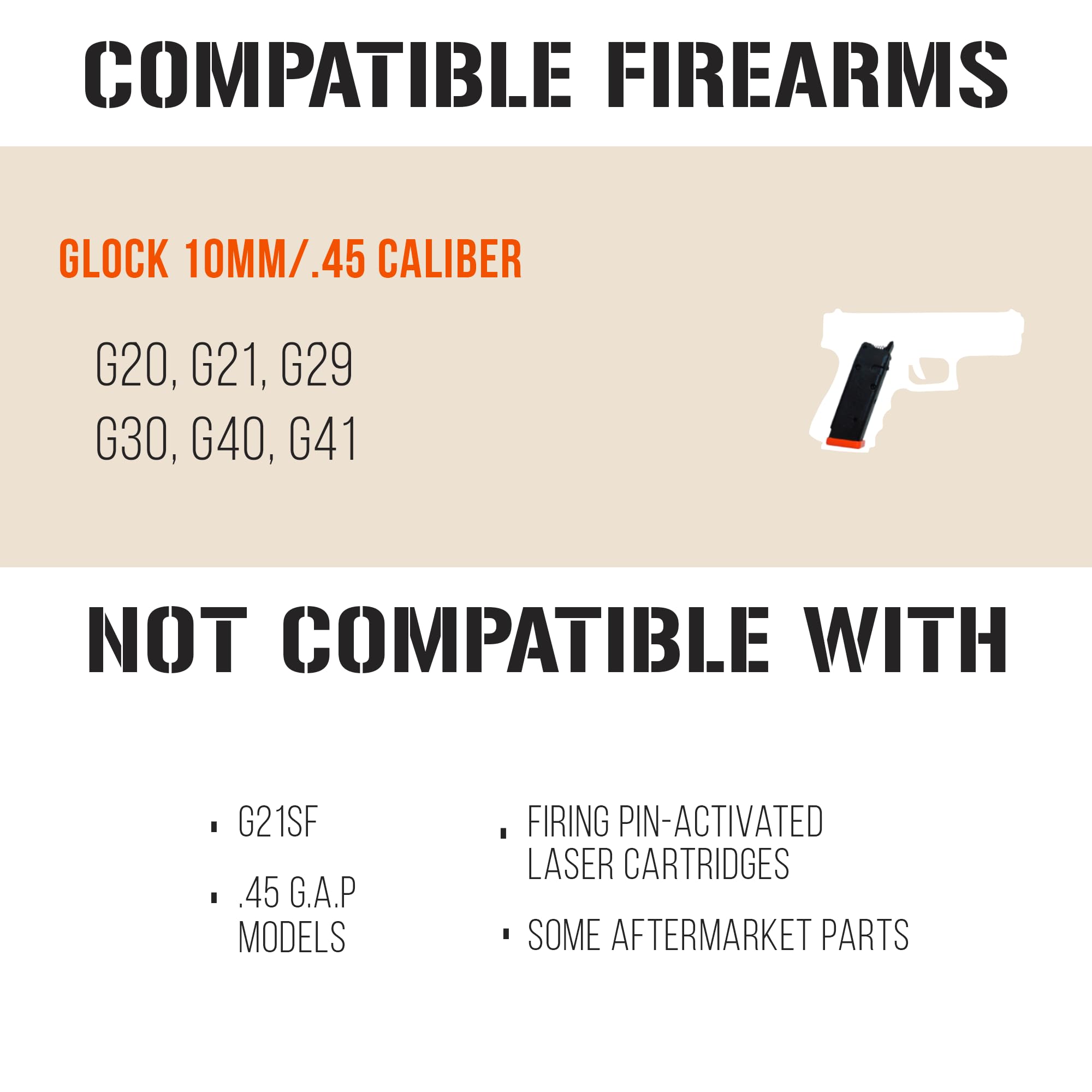 DRYFIREMAG Dry Fire Training Compatible with G20, G21, G29, G30, G40, G41 | Not Compatible with Laser Cartridges, G21SF, Gap Models, or Aftermarket Parts