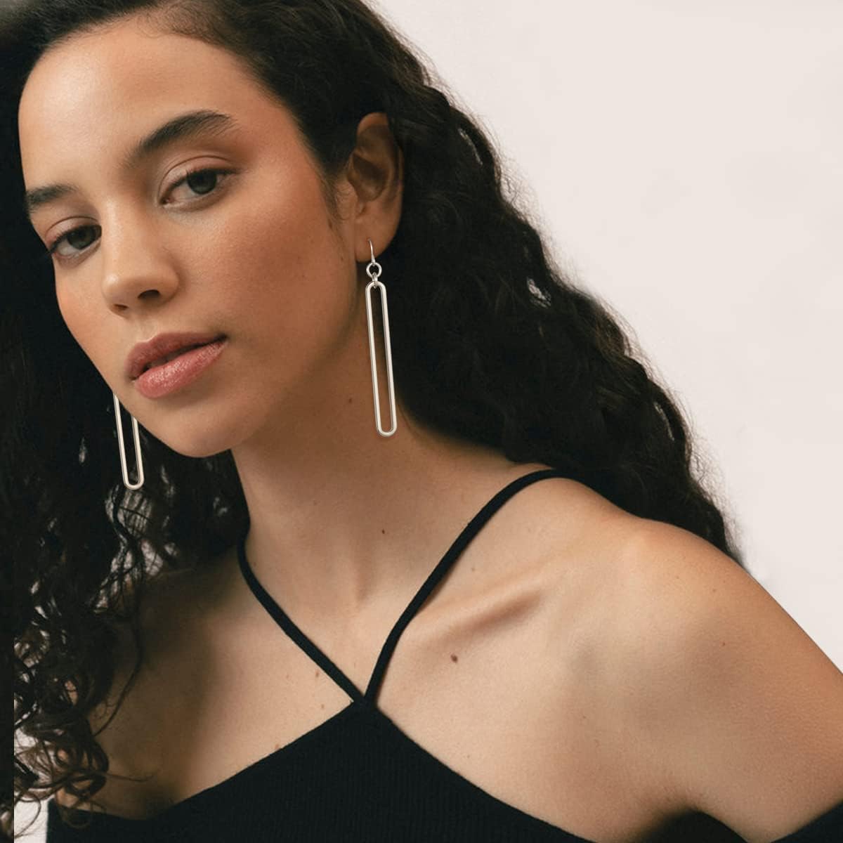 MUYAN Geometric Link Drop Dangle Earrings for Women Long Link Dangle Earrings Jewelry Gold Silver Earrings - Image 2