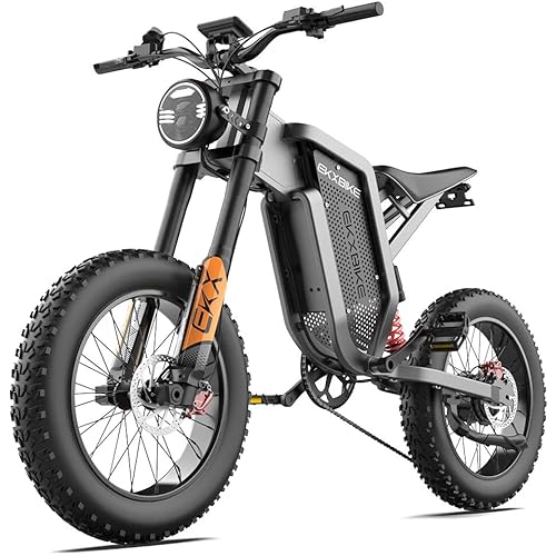 X21 Electric Bike for Adults 2000W 35AH Samsung Battery Mens Off Road Snow Electric Bicycle, Up to 30MPH, ShaMano 7-Speed, Dual Hydraulic Shock, 20“*4.0 Tyre Electric Dirt Bike for Adult